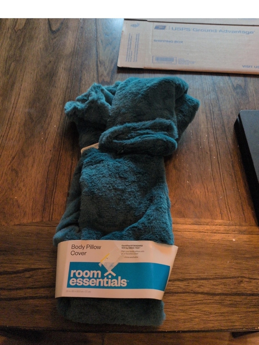 Room Essentials Soft Teal Blue Faux Fur Body Pillow Cover 20" x 50" NEW